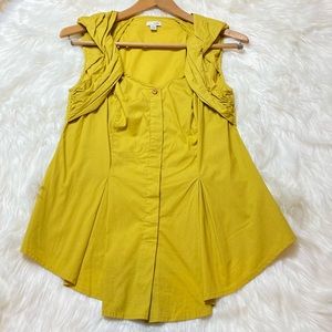 Anthropologie Odille Rolled Shoulder Blouse Sz 6